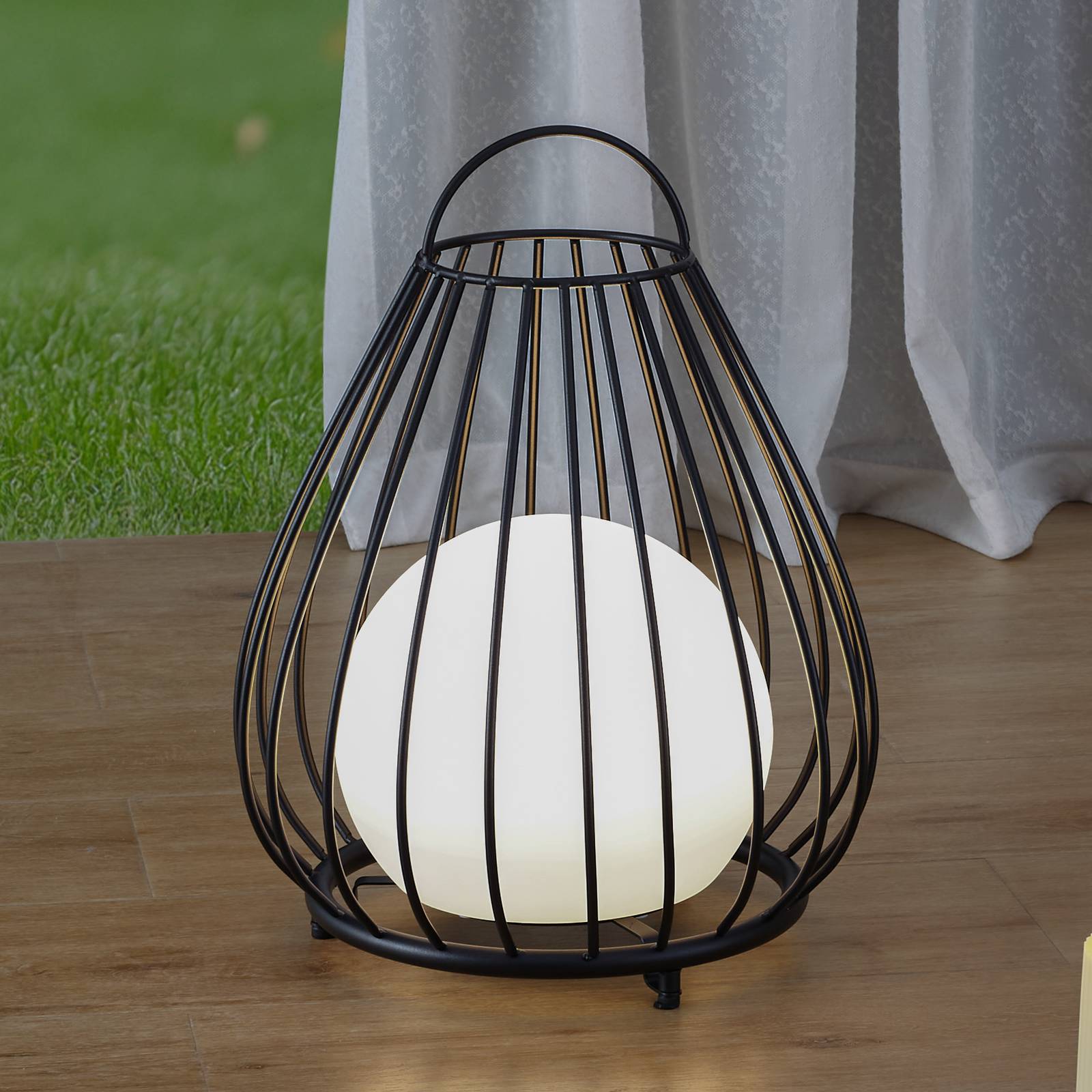 foto del prodotto lindby lampada led solare kelda, nera, metallo, 38 cm, dimmerabile.
