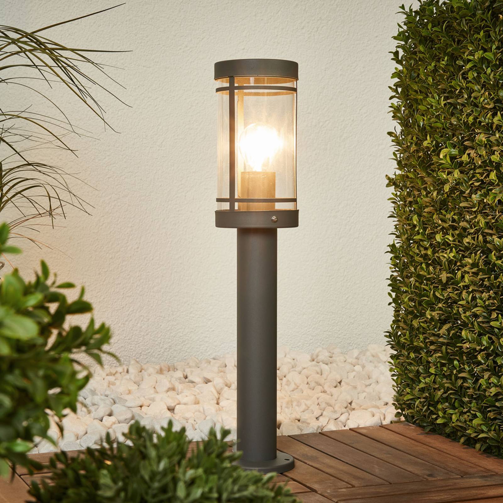 foto del prodotto lindby lampioncino djori, 50 cm, antracite, acciaio inox, e27