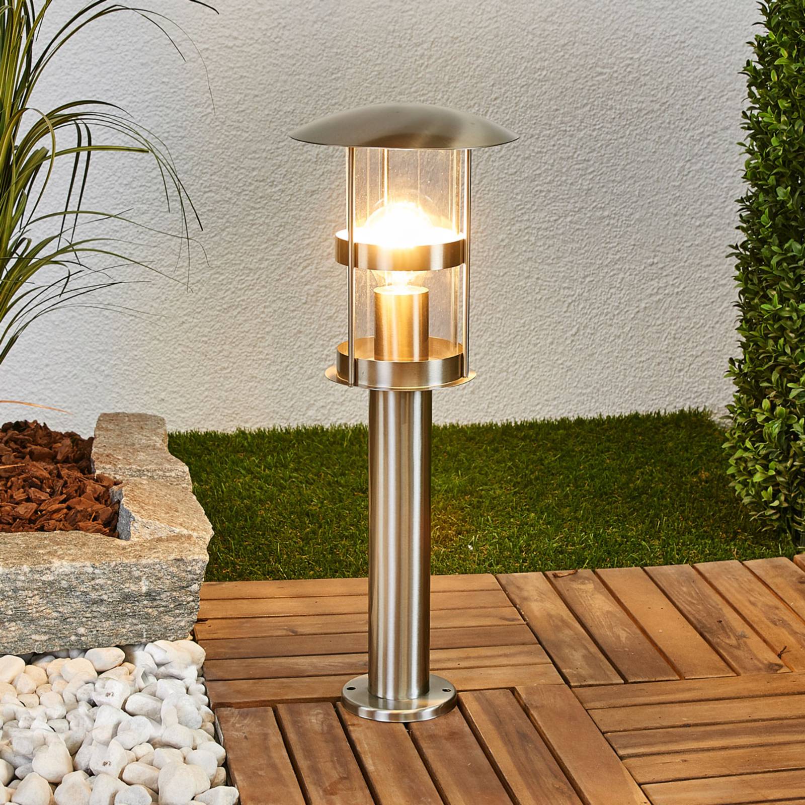 foto del prodotto lindby lampioncino noemi, grigio, acciaio inox, 50 cm, ip44