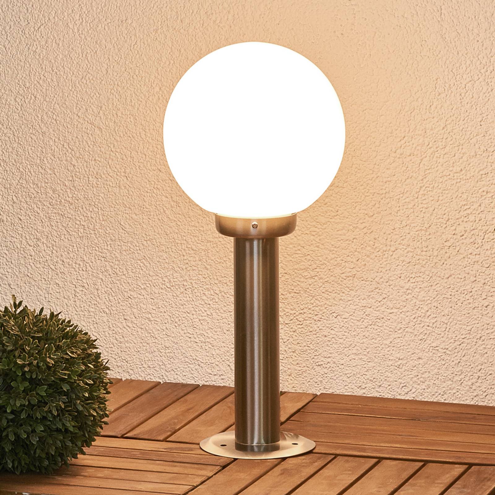 foto del prodotto lindby lampioncino vedran, altezza 45 cm, vetro, acciaio inox