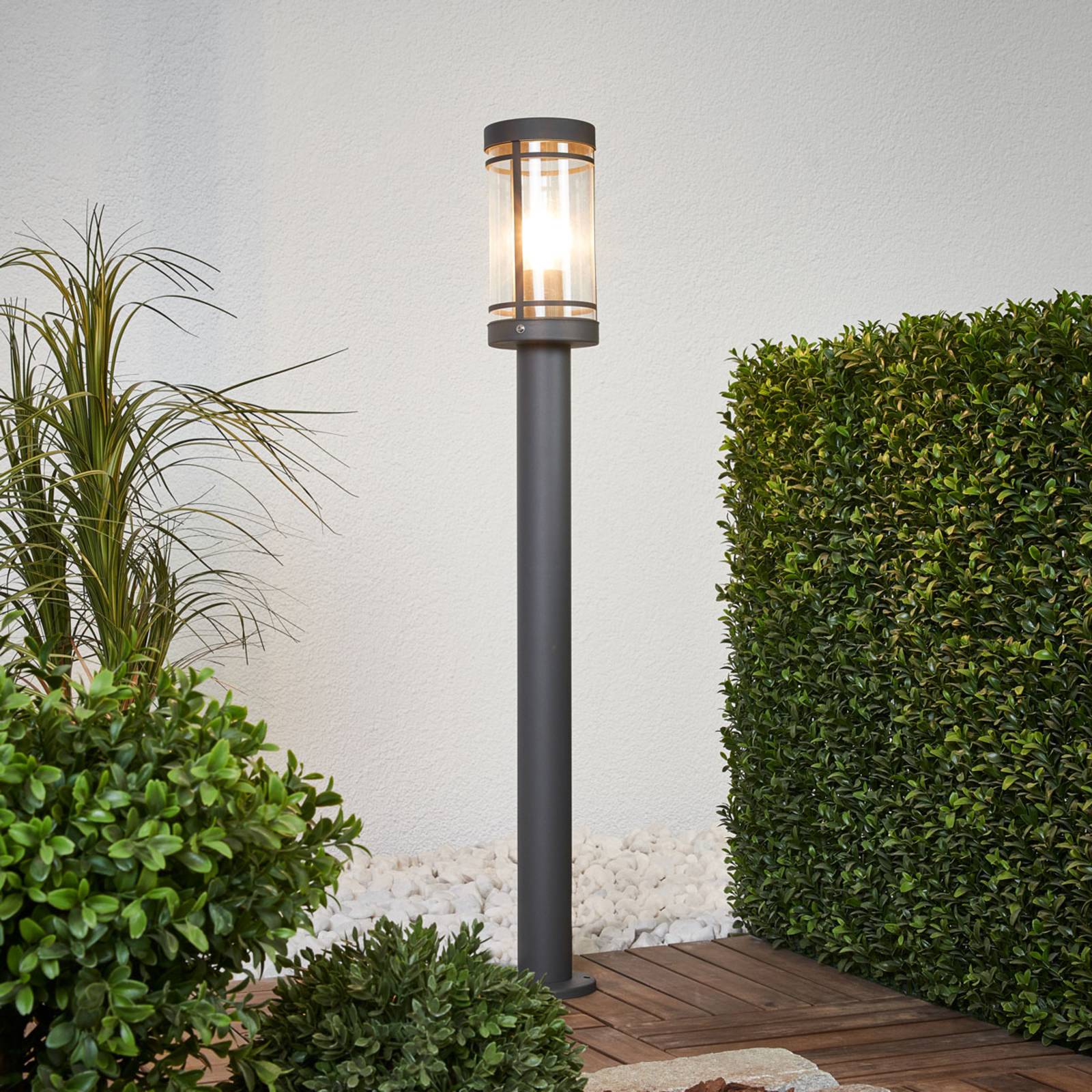 foto del prodotto lindby lampione djori, 80 cm, antracite, acciaio inox, e27