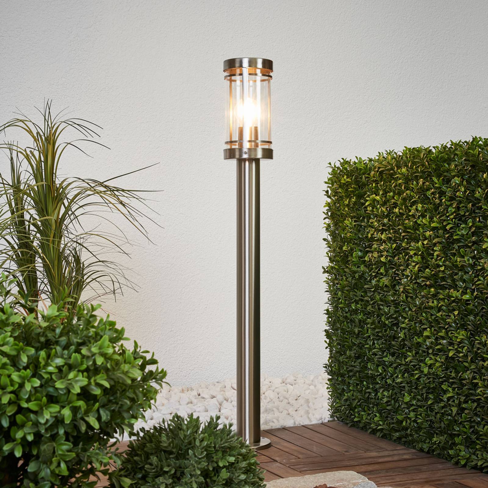 foto del prodotto lindby lampione djori, 80 cm, color alluminio, acciaio inox, e27