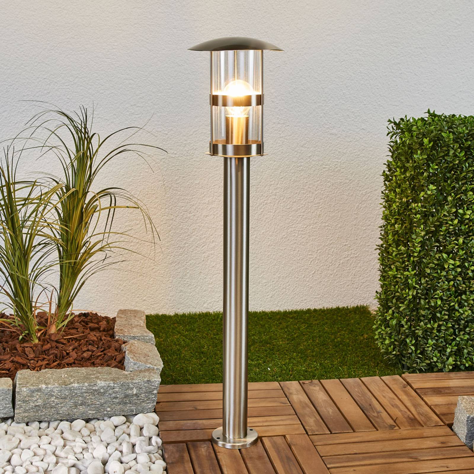 foto del prodotto lindby lampione noemi, grigio, acciaio inox, 80 cm, ip44