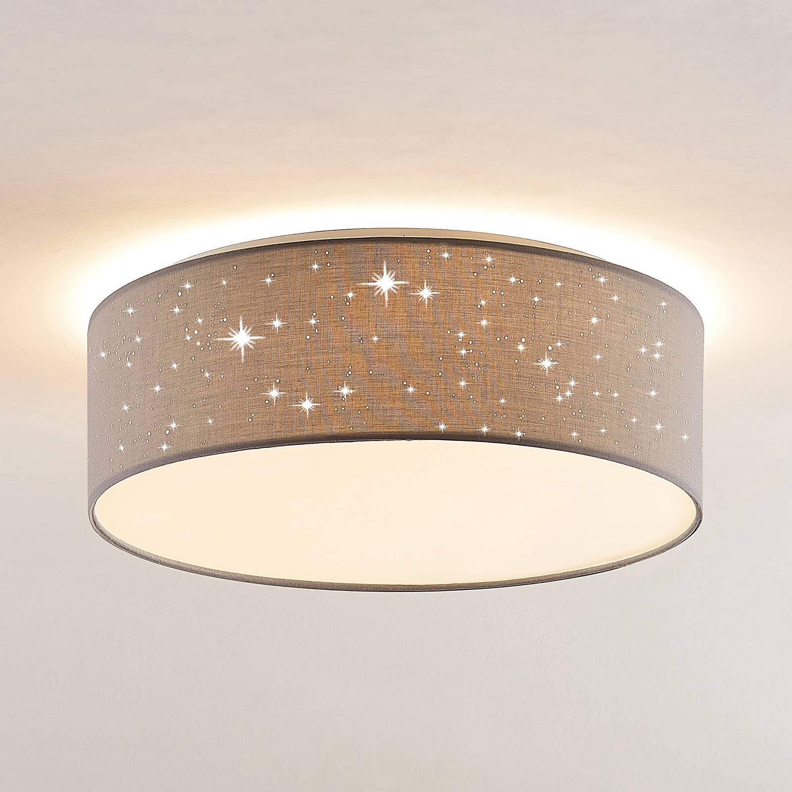 foto del prodotto lindby led ellamina in grigio da tessuto