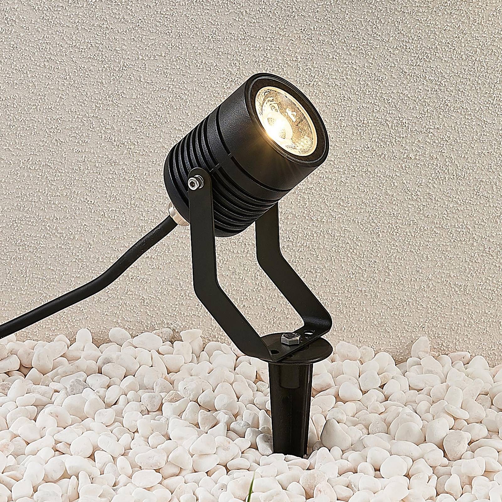 foto del prodotto lindby led maris in nero da metallo