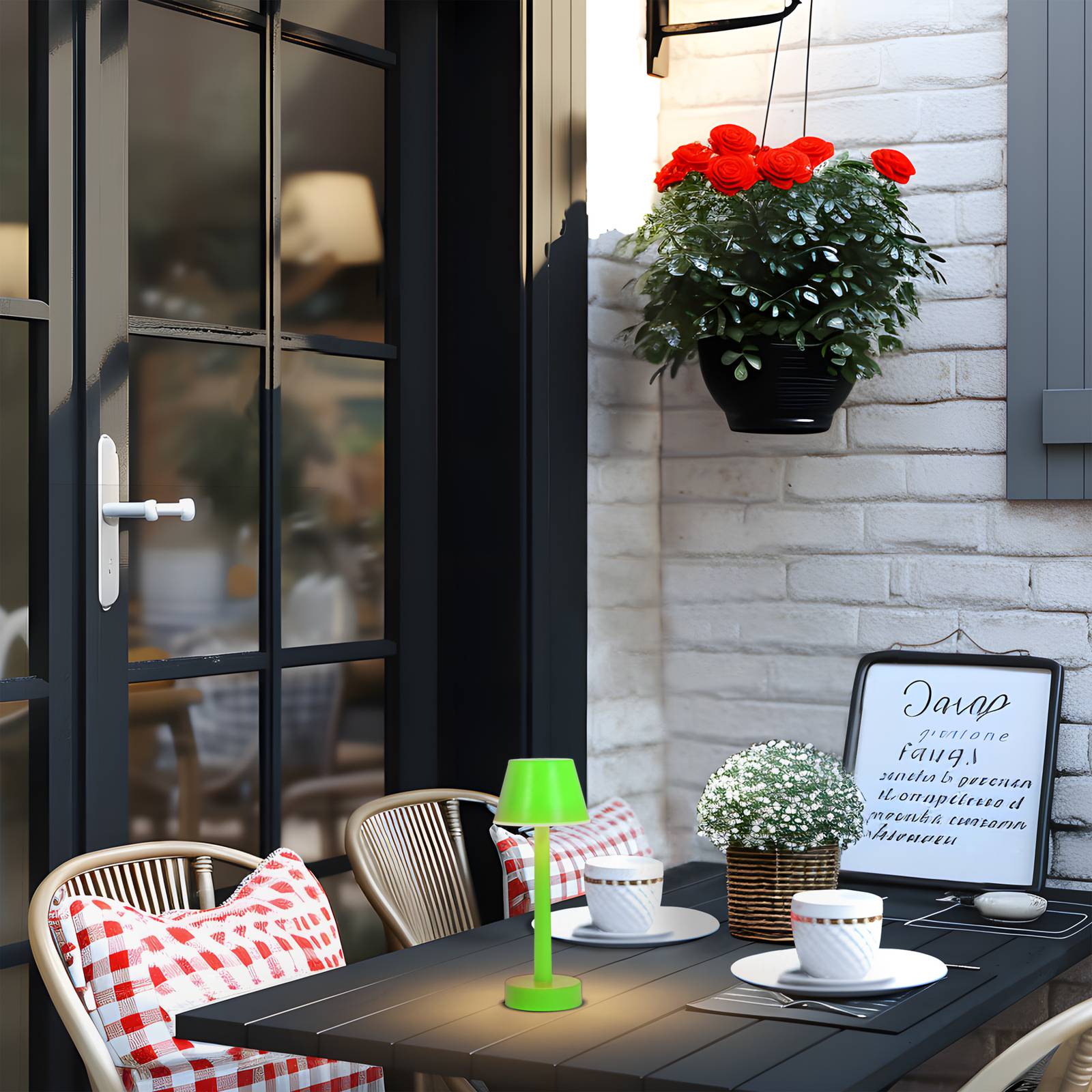 foto del prodotto lindby led ricaricabile gaja, verde, usb, ip44, rgbw, dimmerabile