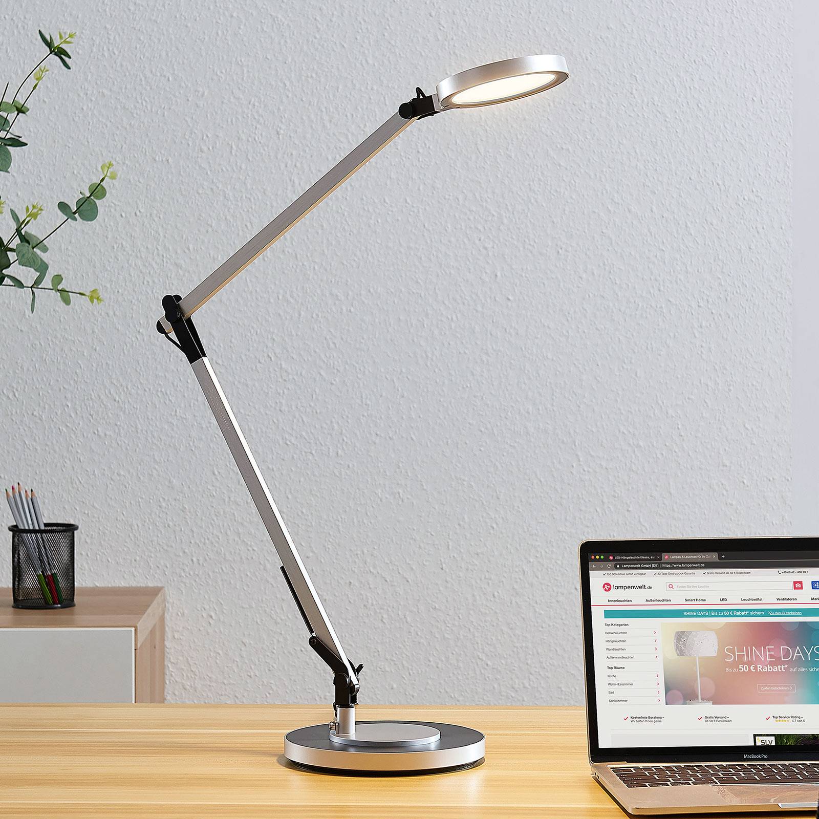 foto del prodotto lindby led rilana in grigio da metallo