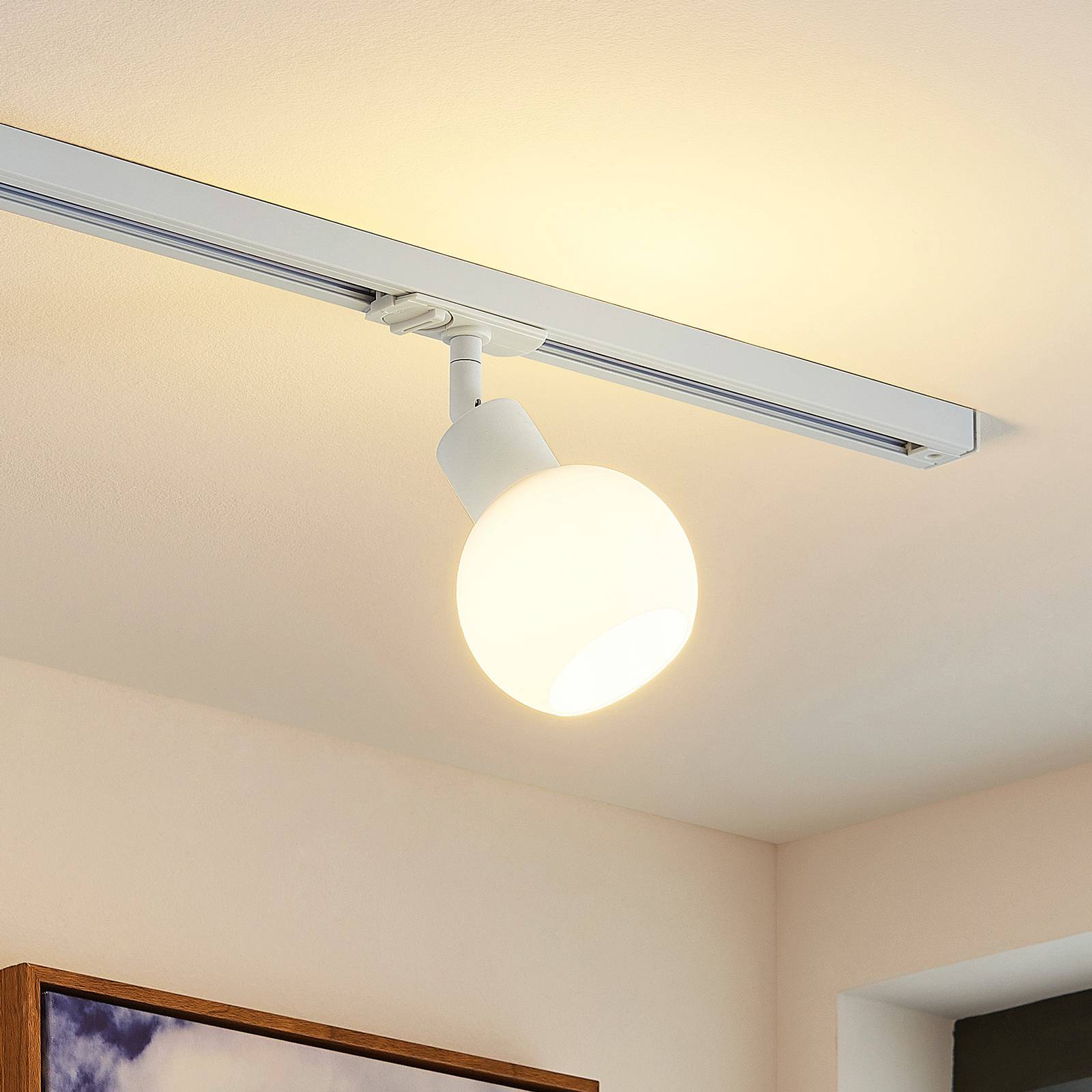 foto del prodotto lindby lindaro faretto a binario, e14, bianco, 10 cm, monofase