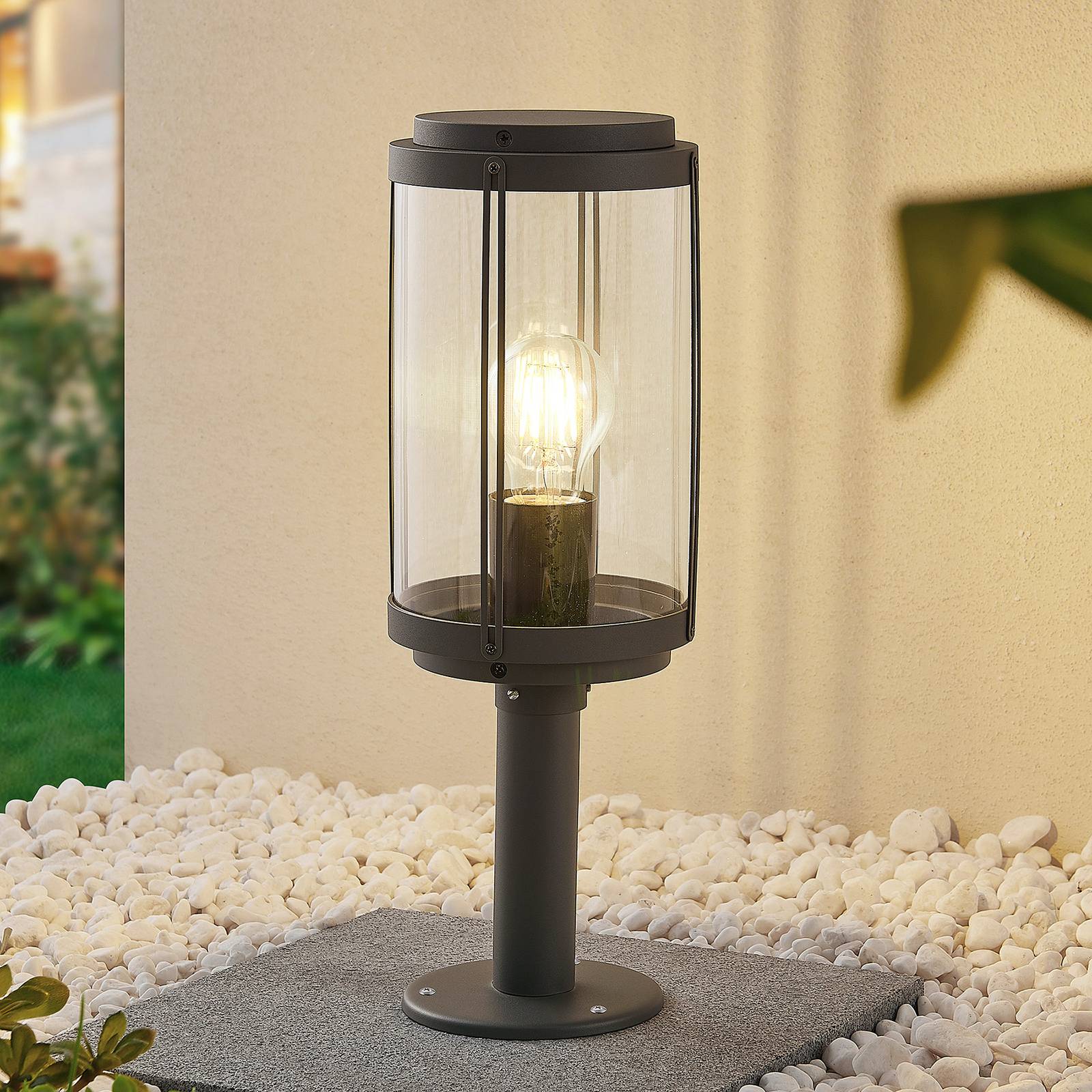 foto del prodotto lindby ojali lampioncino, rotondo, grigio scuro