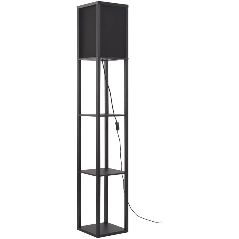 foto del prodotto lindby piantana birta, nera, scaffale, legno, 159 cm