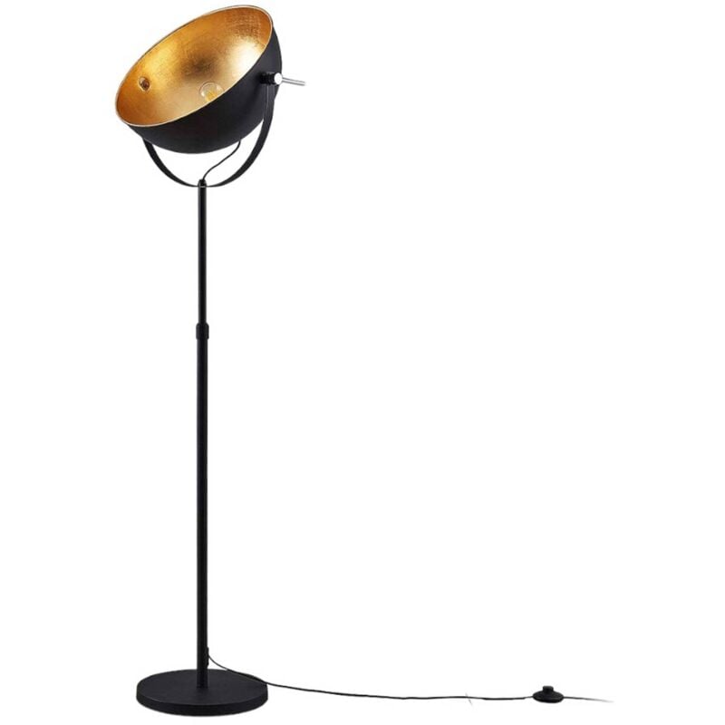 foto del prodotto lindby piantana muriel, 1 luce, nero oro, metallo