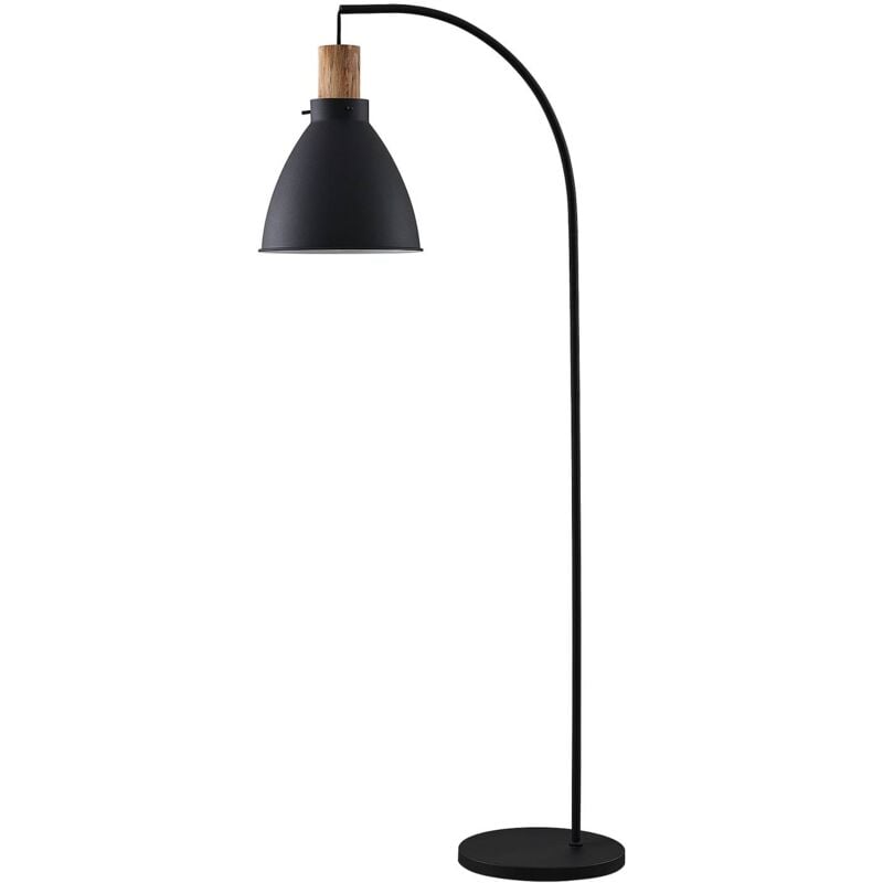 foto del prodotto lindby piantana trebale, nero, legno, 154 cm, e27