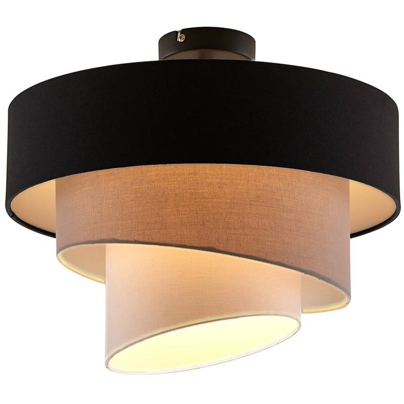 foto del prodotto lindby plafoniera coria, nero grigio bianco, 40 cm, e27