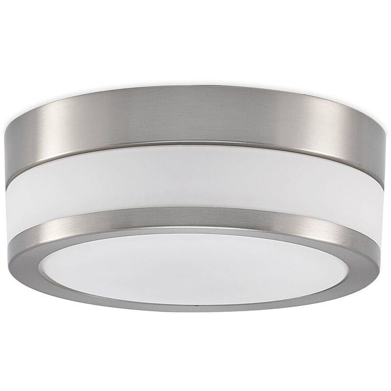 foto del prodotto lindby plafoniera flavi, 23 cm, nichel, vetro, ip44, e27