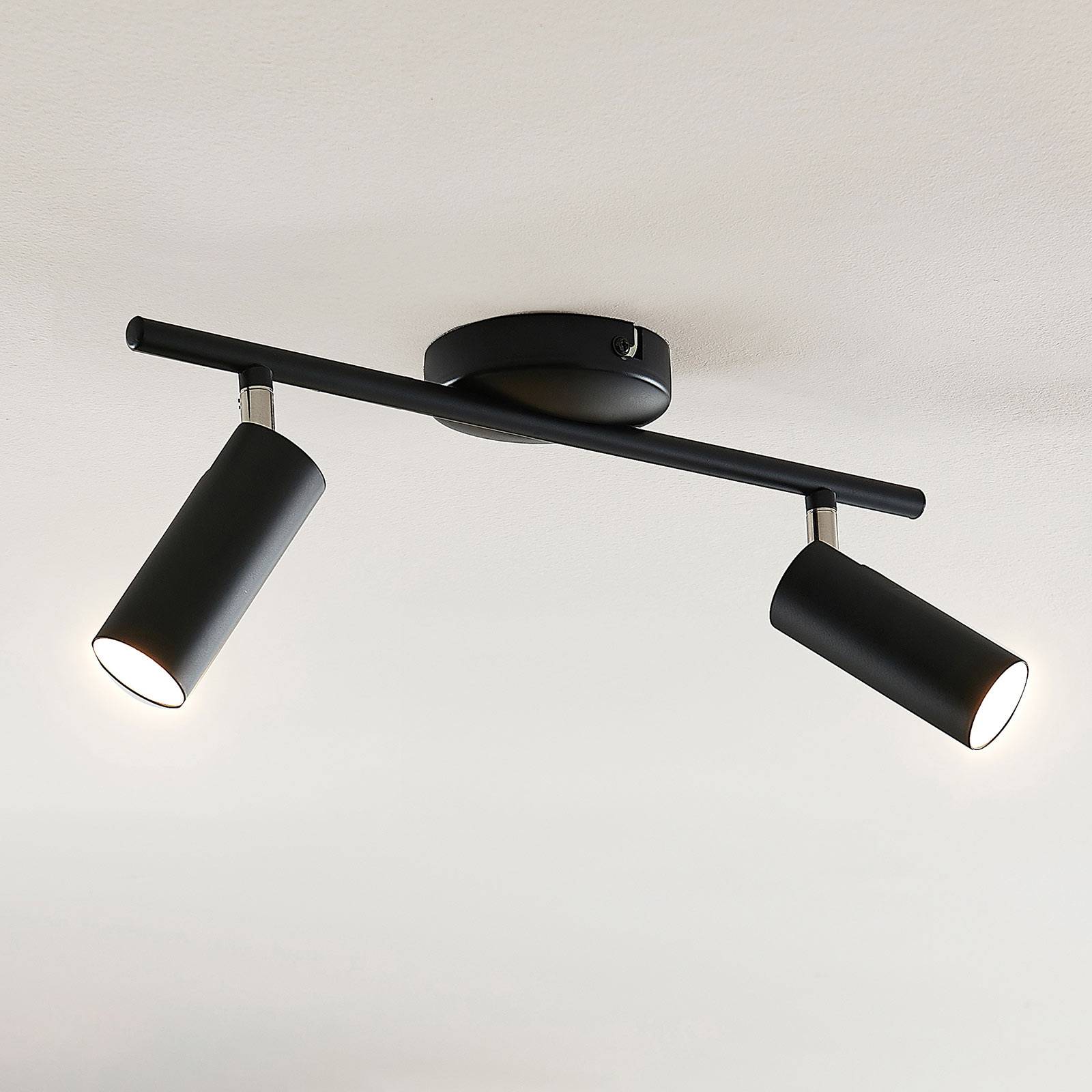 foto del prodotto lindby plafoniera led camille, nero, 2 punti luce