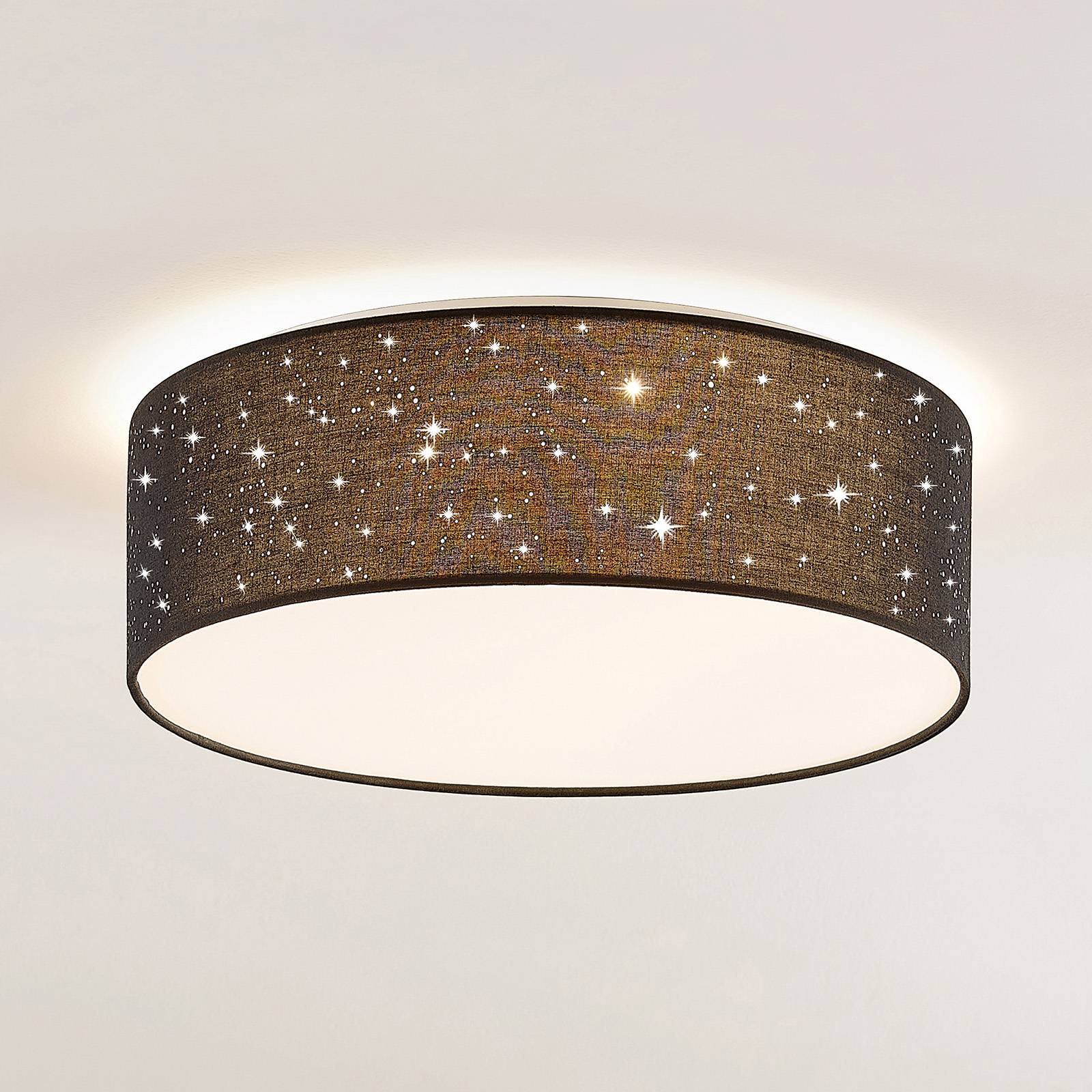 foto del prodotto lindby plafoniera led ellamina, 40 cm, nera, tessuto