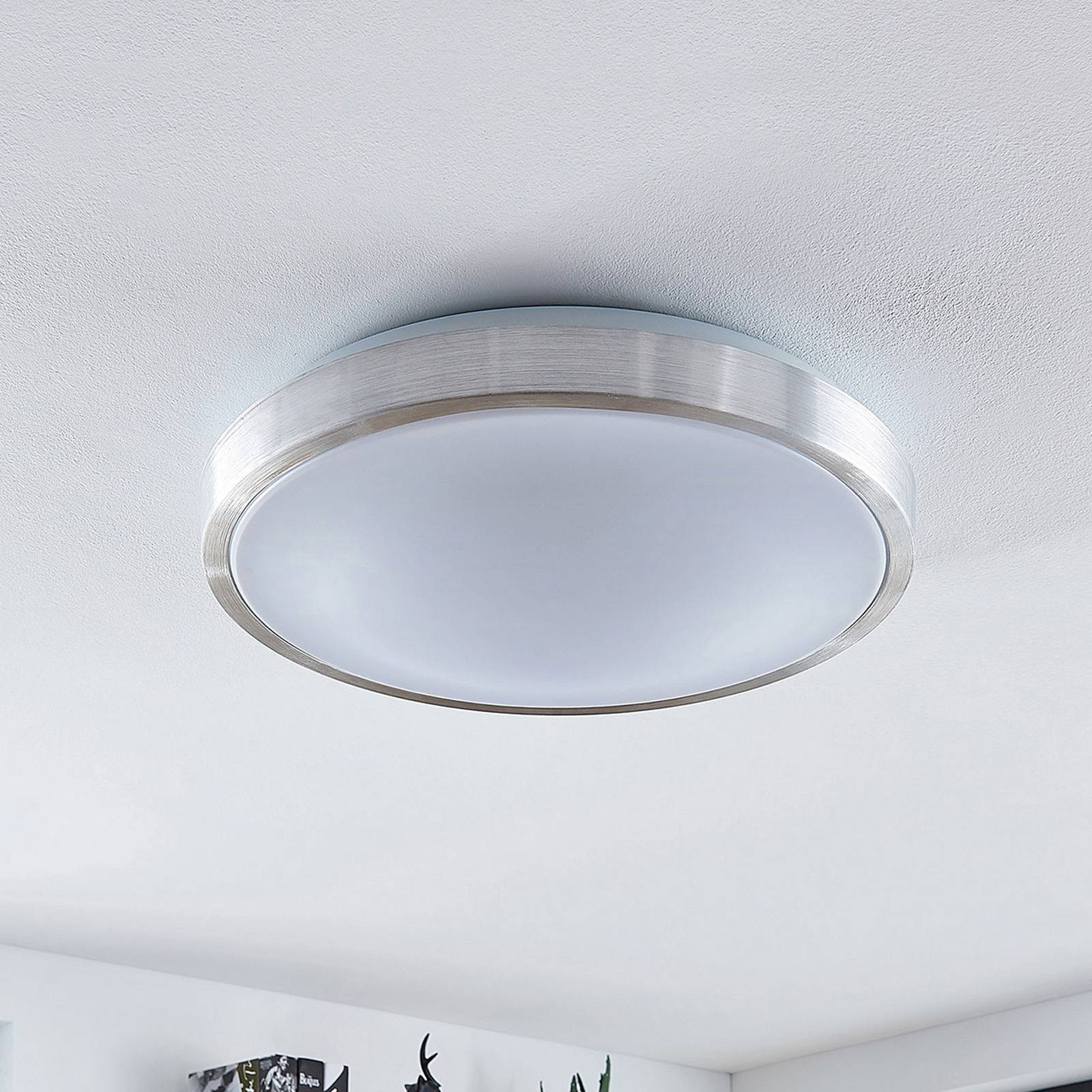 foto del prodotto lindby plafoniera led emelie, 42 cm, color alluminio, metallo