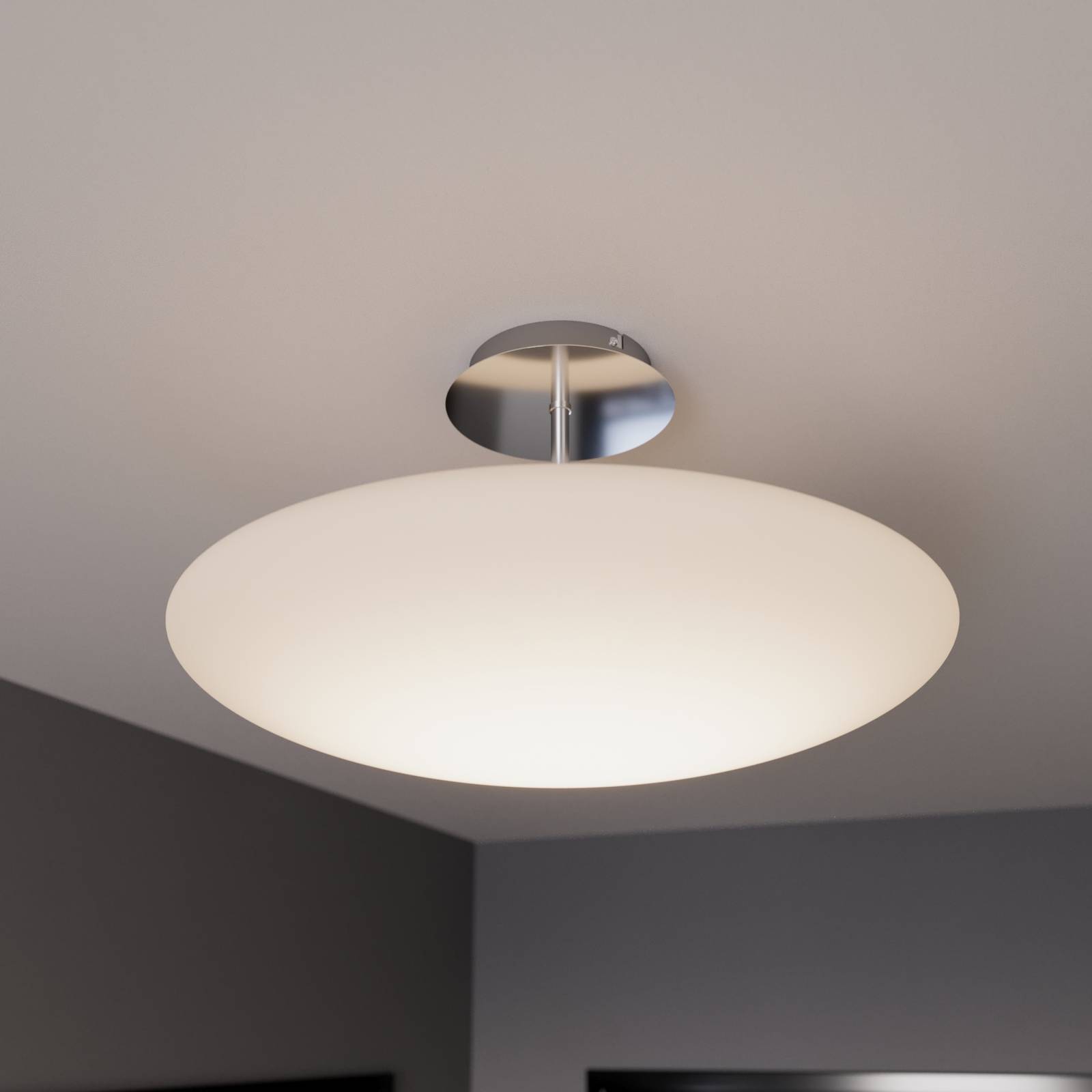 foto del prodotto lindby plafoniera led gunda, bianco, vetro, 48 cm, dimmerabile