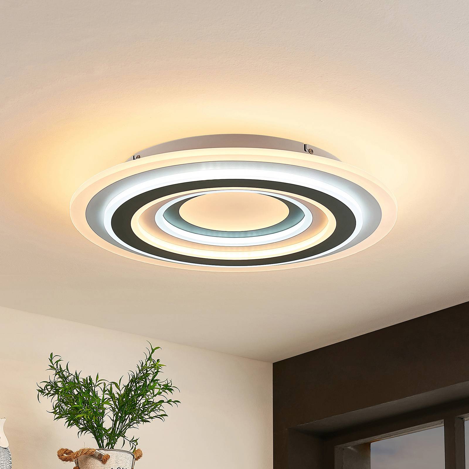 foto del prodotto lindby plafoniera led jazmina, 50 cm, cct, telecomando