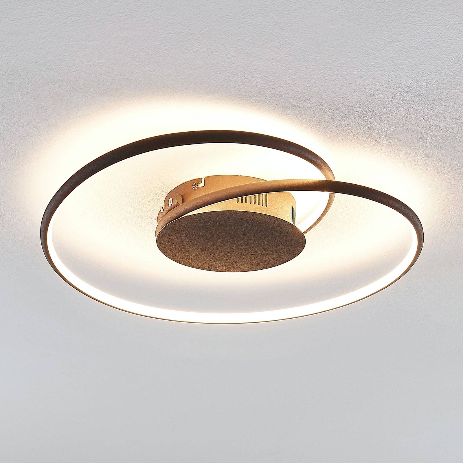 foto del prodotto lindby plafoniera led joline, 45 cm, marrone ruggine, metallo