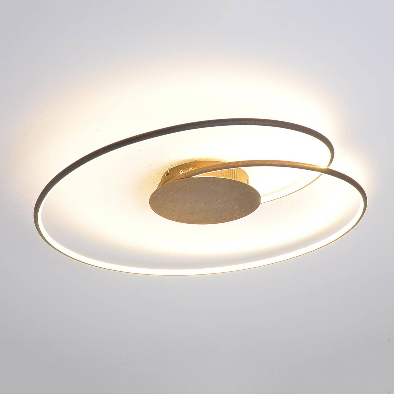 foto del prodotto lindby plafoniera led joline, 74 cm, marrone ruggine, metallo