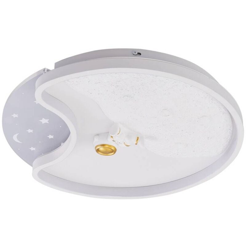 foto del prodotto lindby plafoniera led kosmo, 40 cm, bianco, metallo, luna