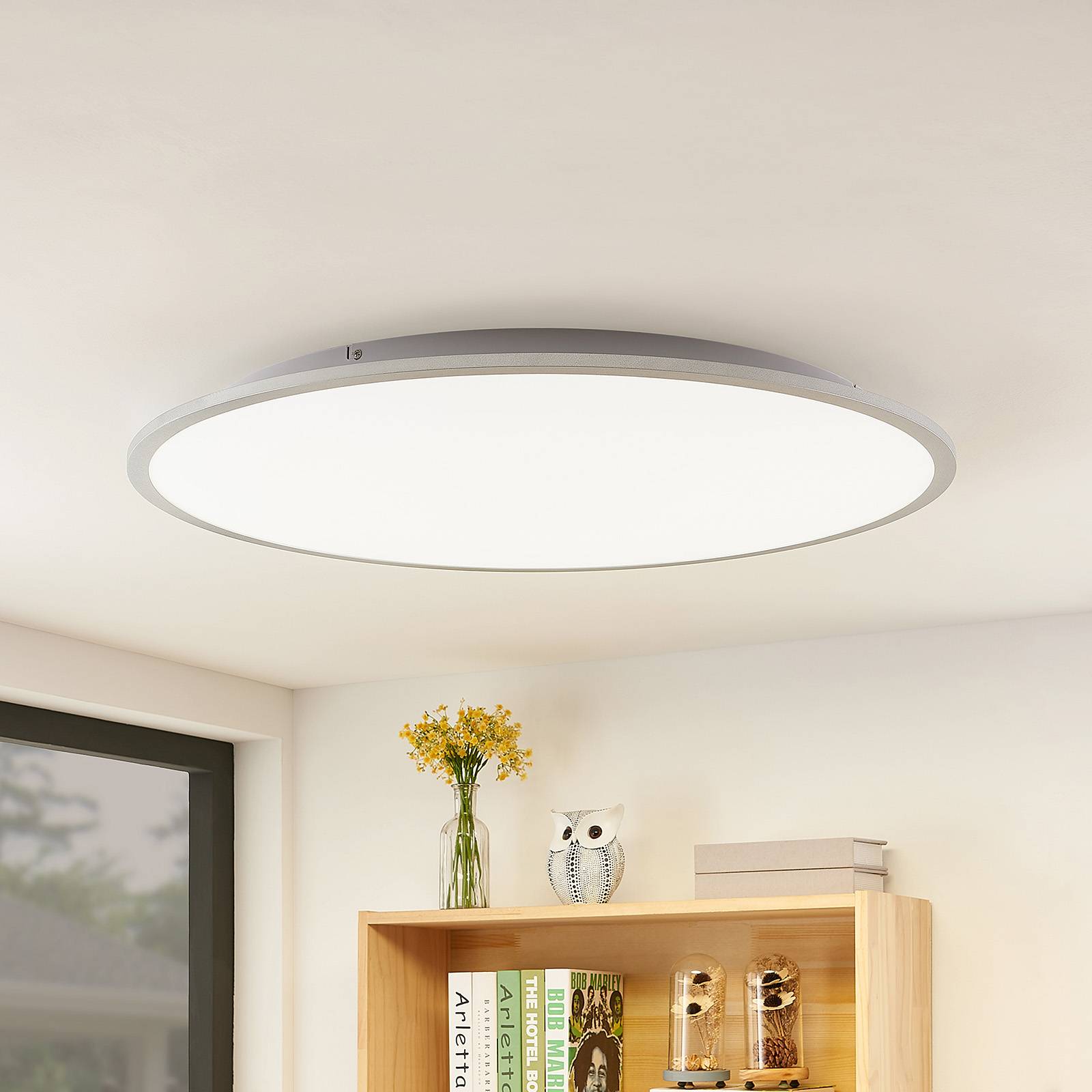 foto del prodotto lindby plafoniera led narima, 4.000 k, 80 cm, argento