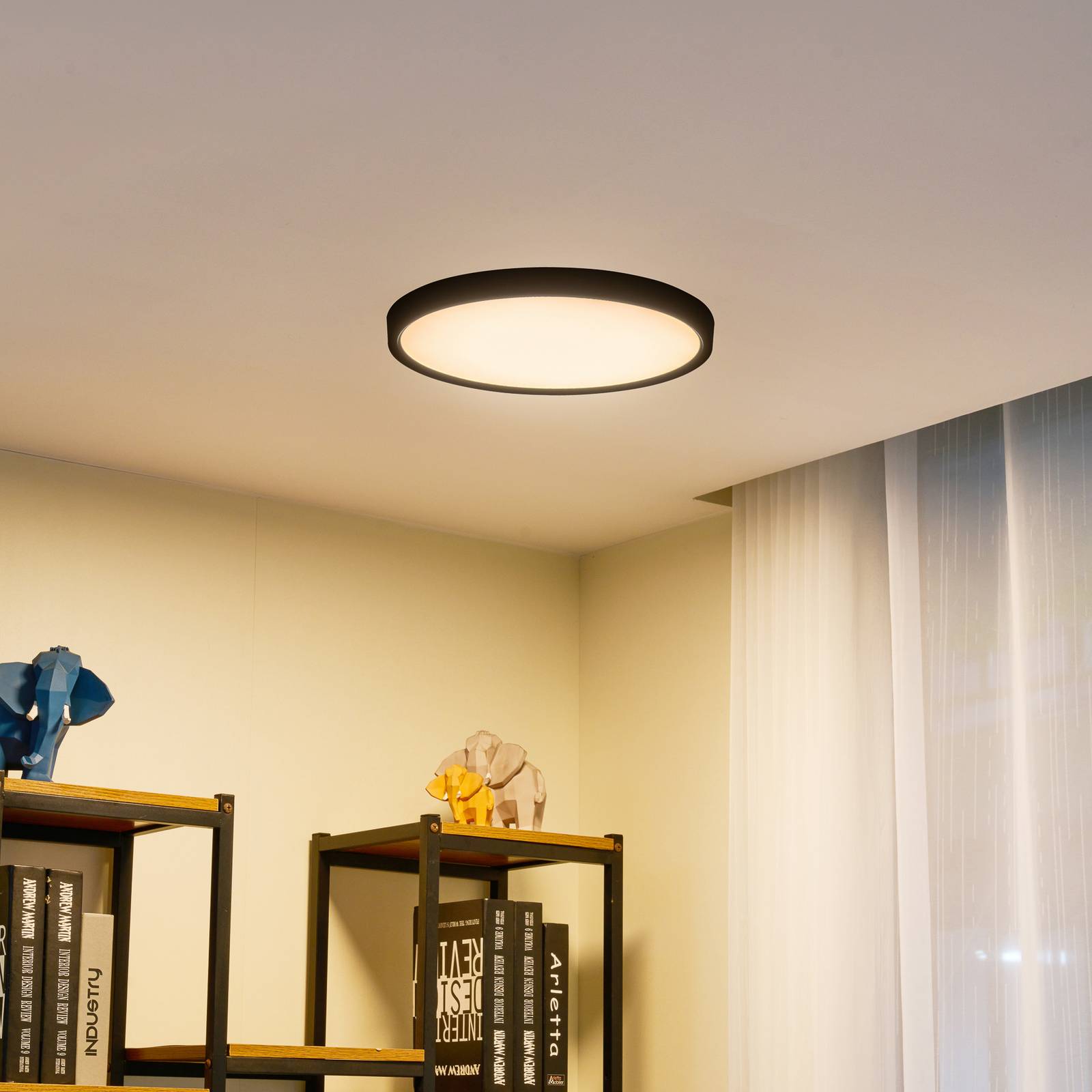 foto del prodotto lindby plafoniera led pravin, 40 cm, 3.000 k, nero