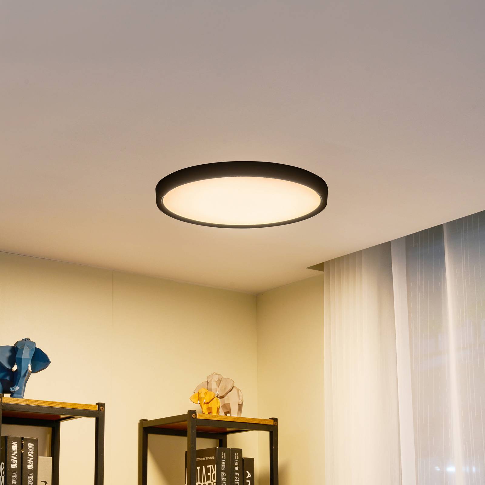 foto del prodotto lindby plafoniera led pravin, 50 cm, cct, nero