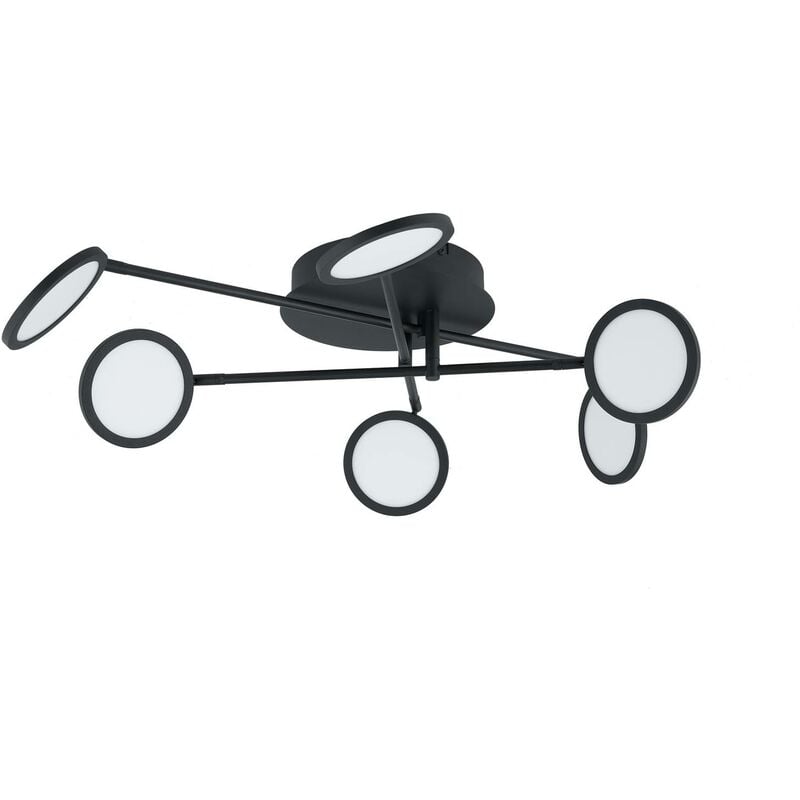 foto del prodotto lindby plafoniera manel, nero, ferro, lunghezza 79 cm