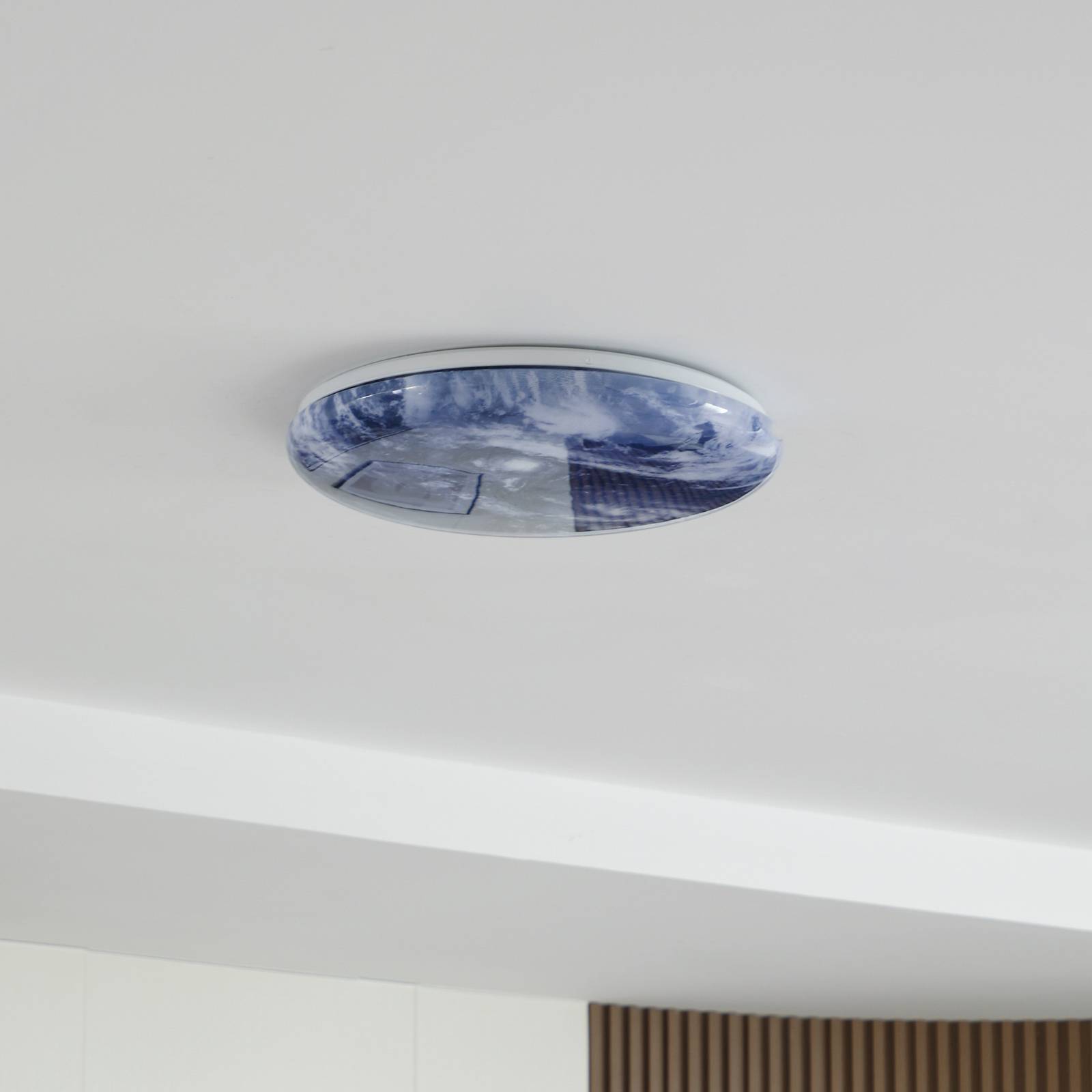foto del prodotto lindby plafoniera orbi, 48 cm, blu bianco, plastica