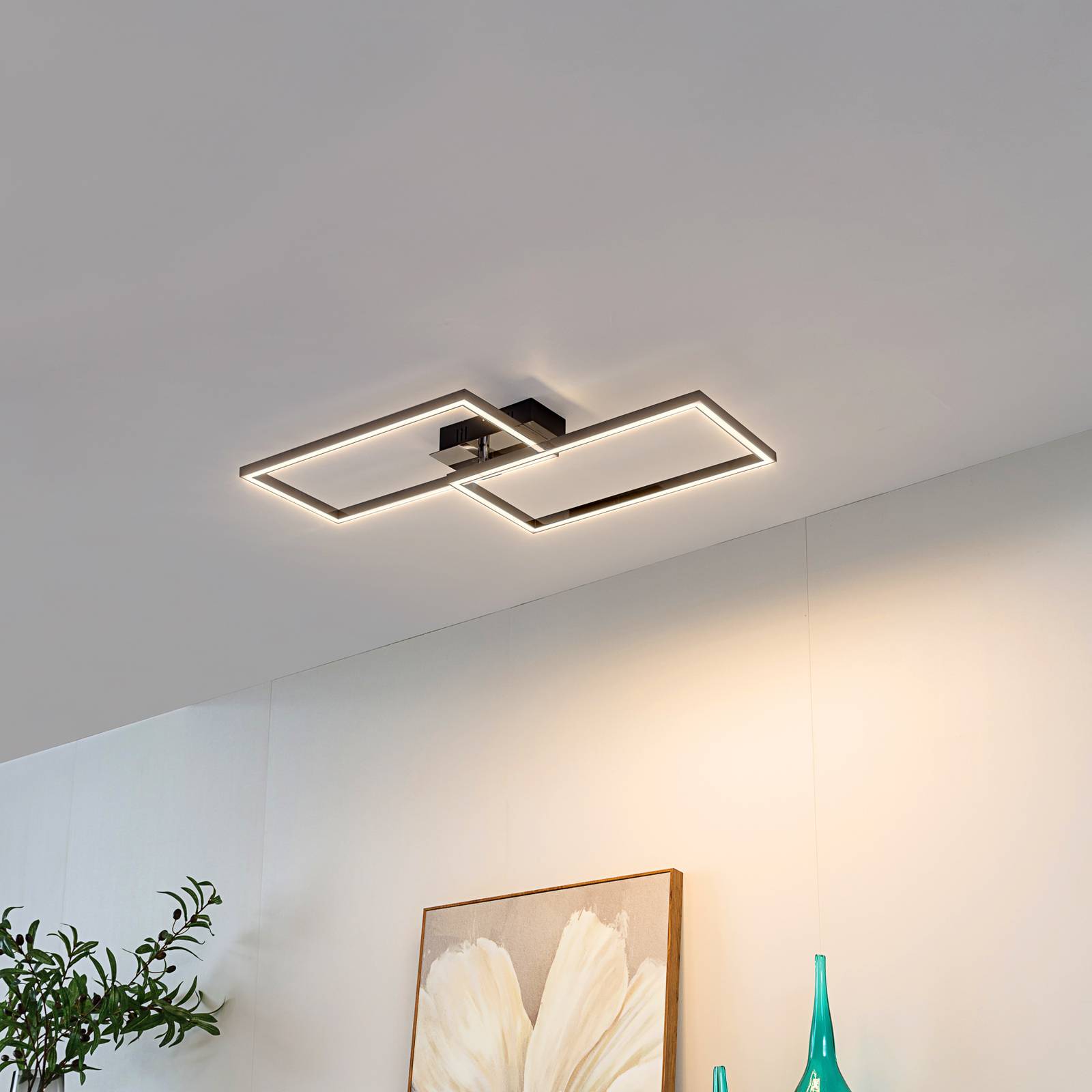 foto del prodotto lindby plafoniera panja, 35 cm, colore cromo, ferro