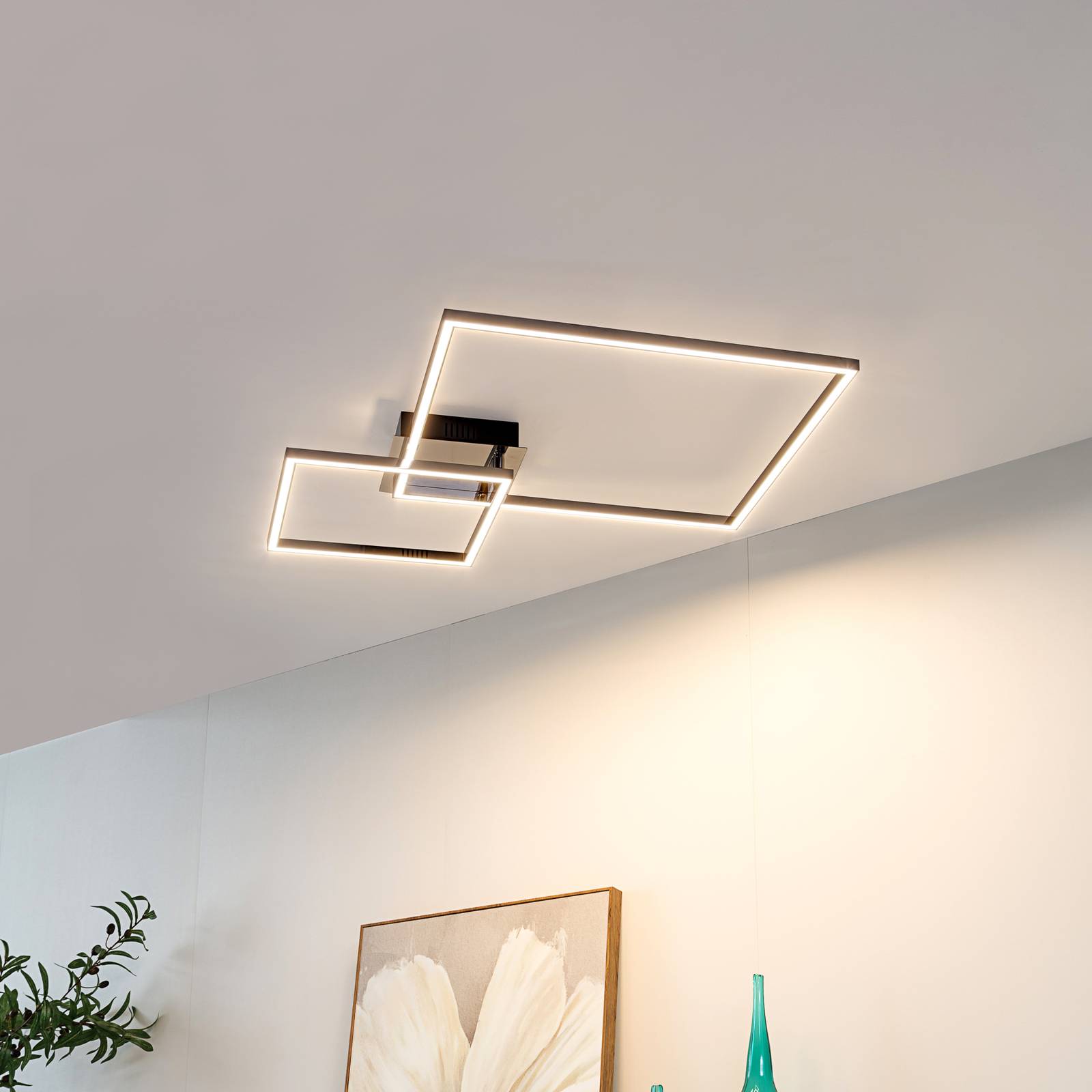 foto del prodotto lindby plafoniera panja, 67 cm, colore cromo, ferro