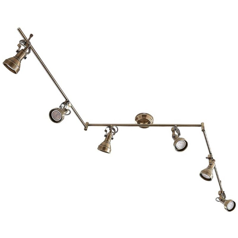foto del prodotto lindby plafoniera perseas, 180 cm, a 6 luci, ottone antico, gu10
