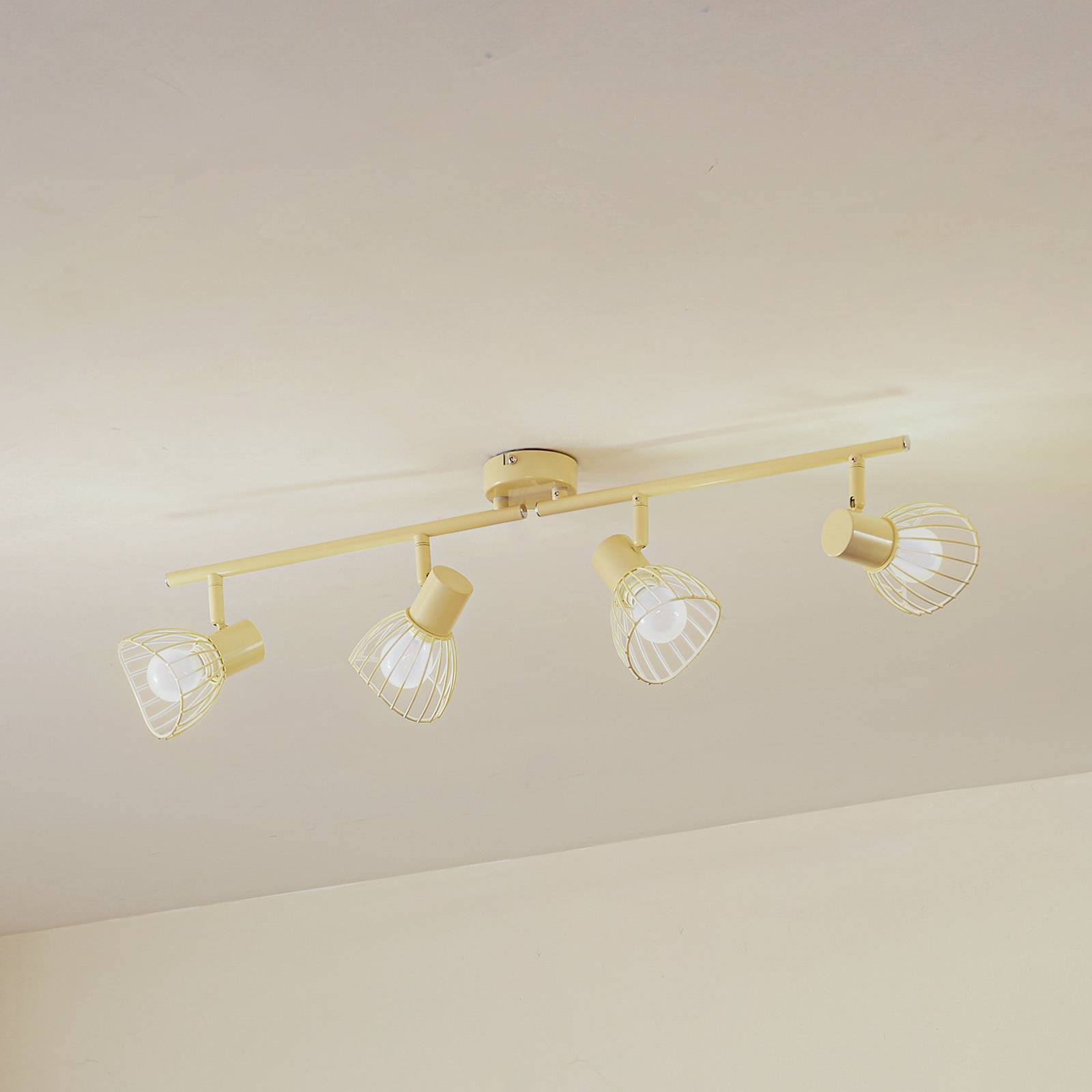 foto del prodotto lindby plafoniera piena, beige, a 4 luci, metallo, 70 cm