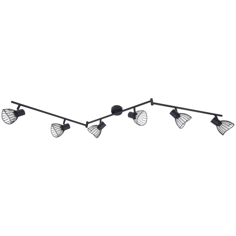 foto del prodotto lindby plafoniera piena, nera, a 6 luci, metallo, 150 cm