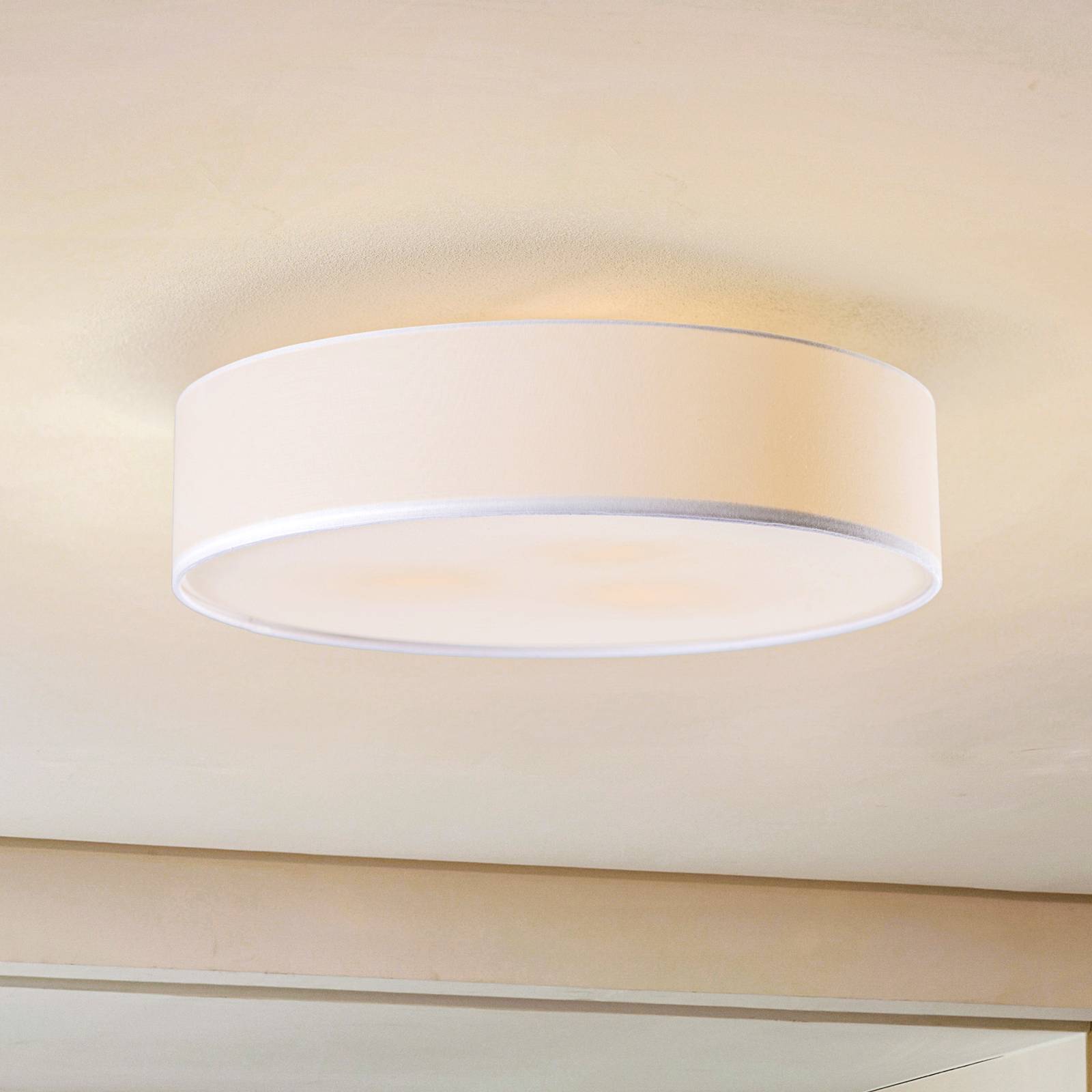 foto del prodotto lindby plafoniera sebatin, 50 cm, bianco, tessuto, e27