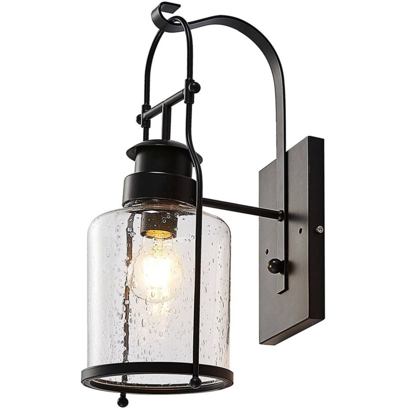 foto del prodotto lindby rozalie applique, nero, metallo, lanterna, 44 cm