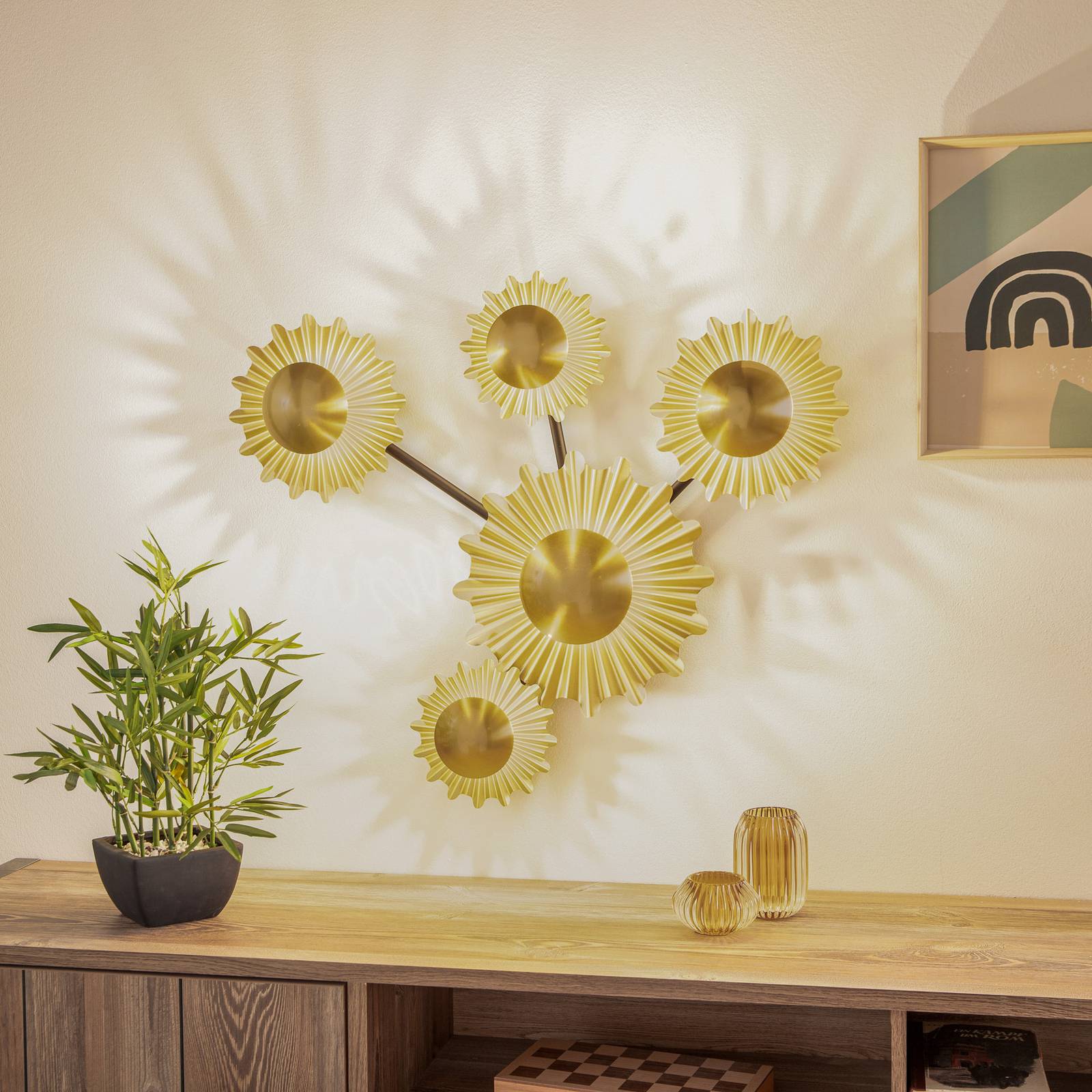 foto del prodotto lindby senmia applique in oro, 5 luci