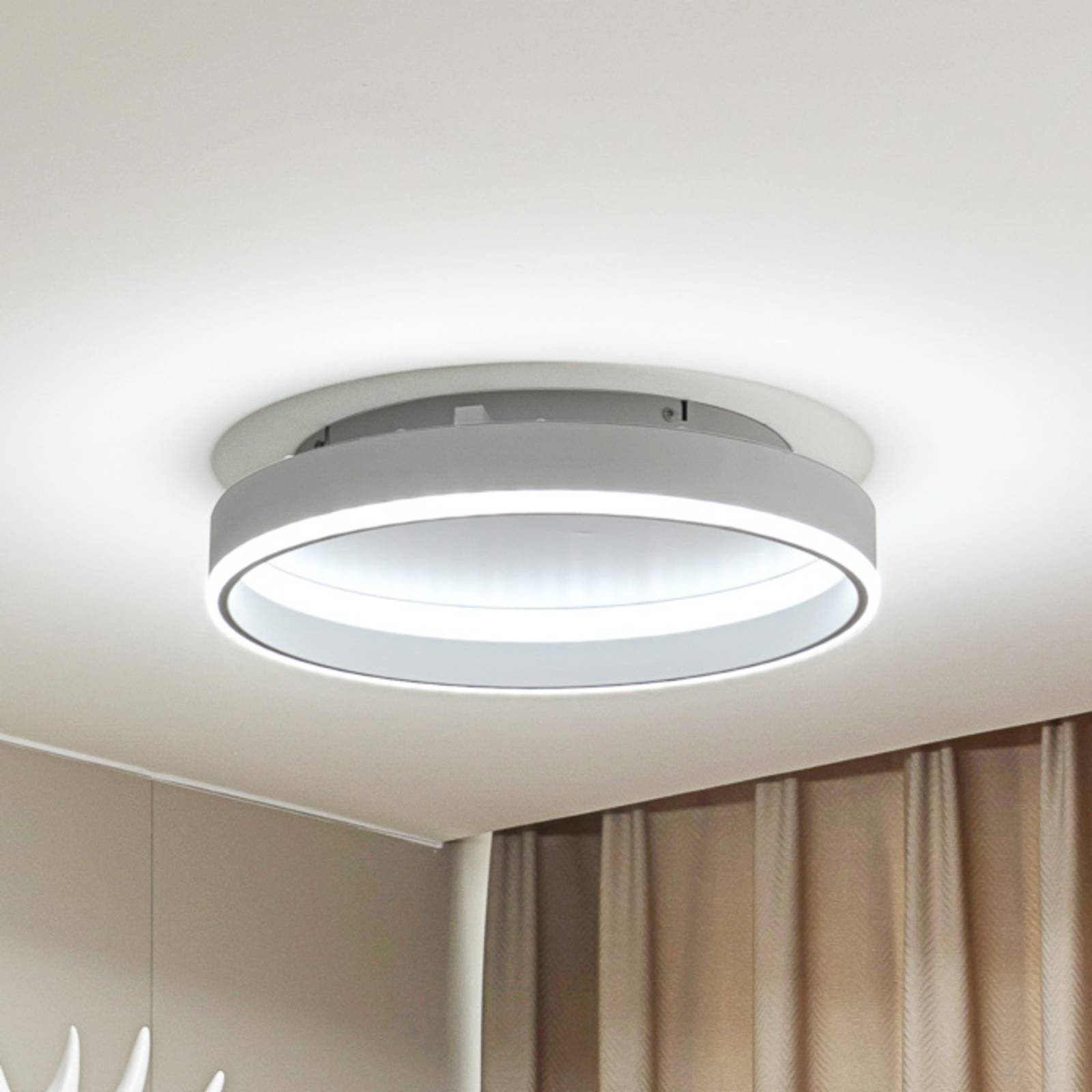 foto del prodotto lindby smart led plafoniera yasmen, bianco, metallo, cct, tuya