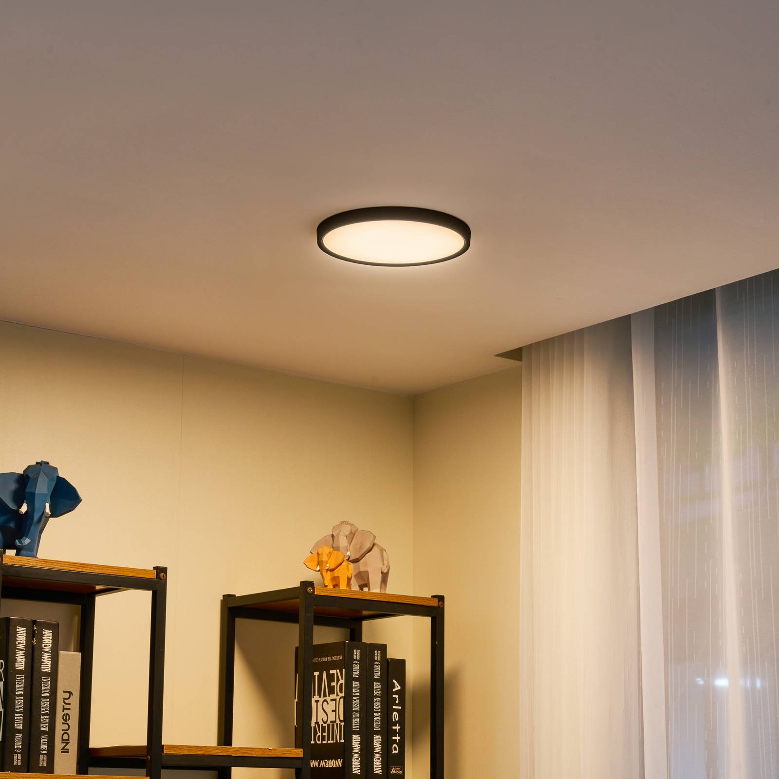 foto del prodotto lindby smart plafoniera a led pravin, 23 cm, cct, nero