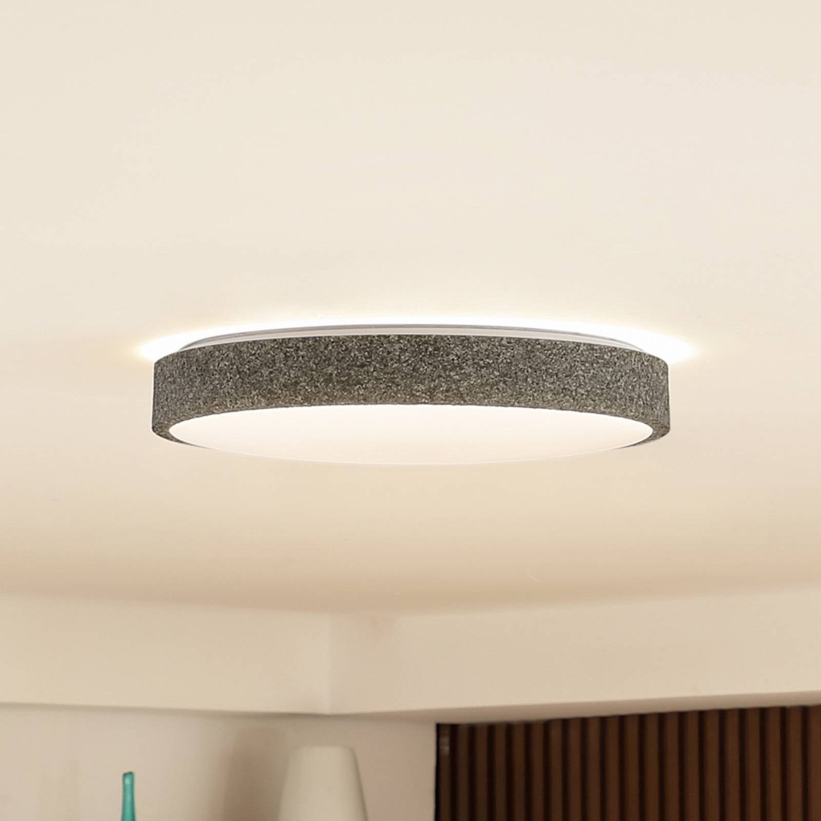 foto del prodotto lindby smart plafoniera led elmor 39 cm grigio rgb cct