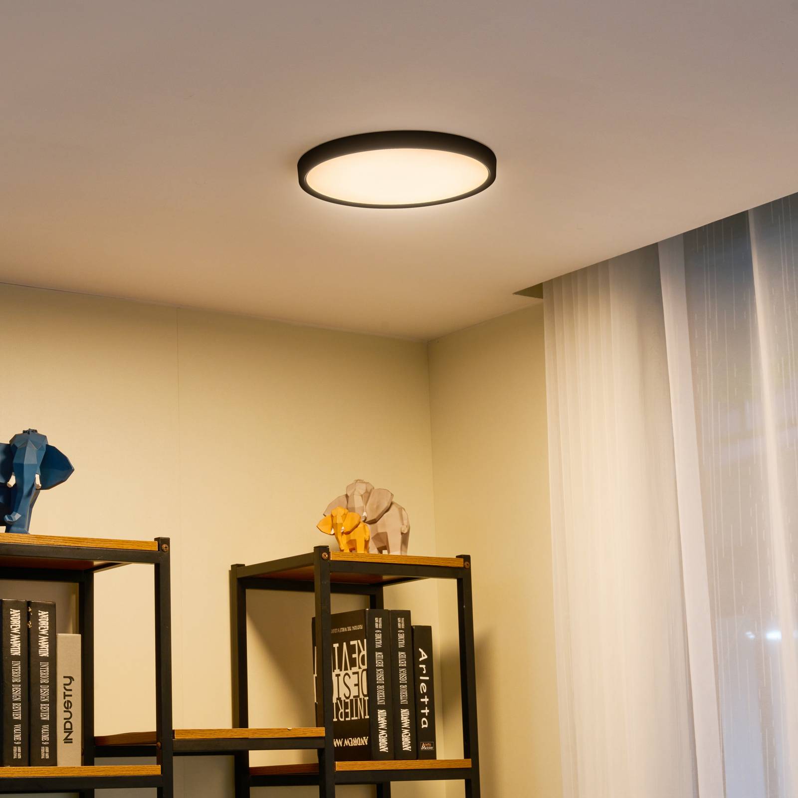foto del prodotto lindby smart plafoniera led pravin, 30 cm, cct, nero