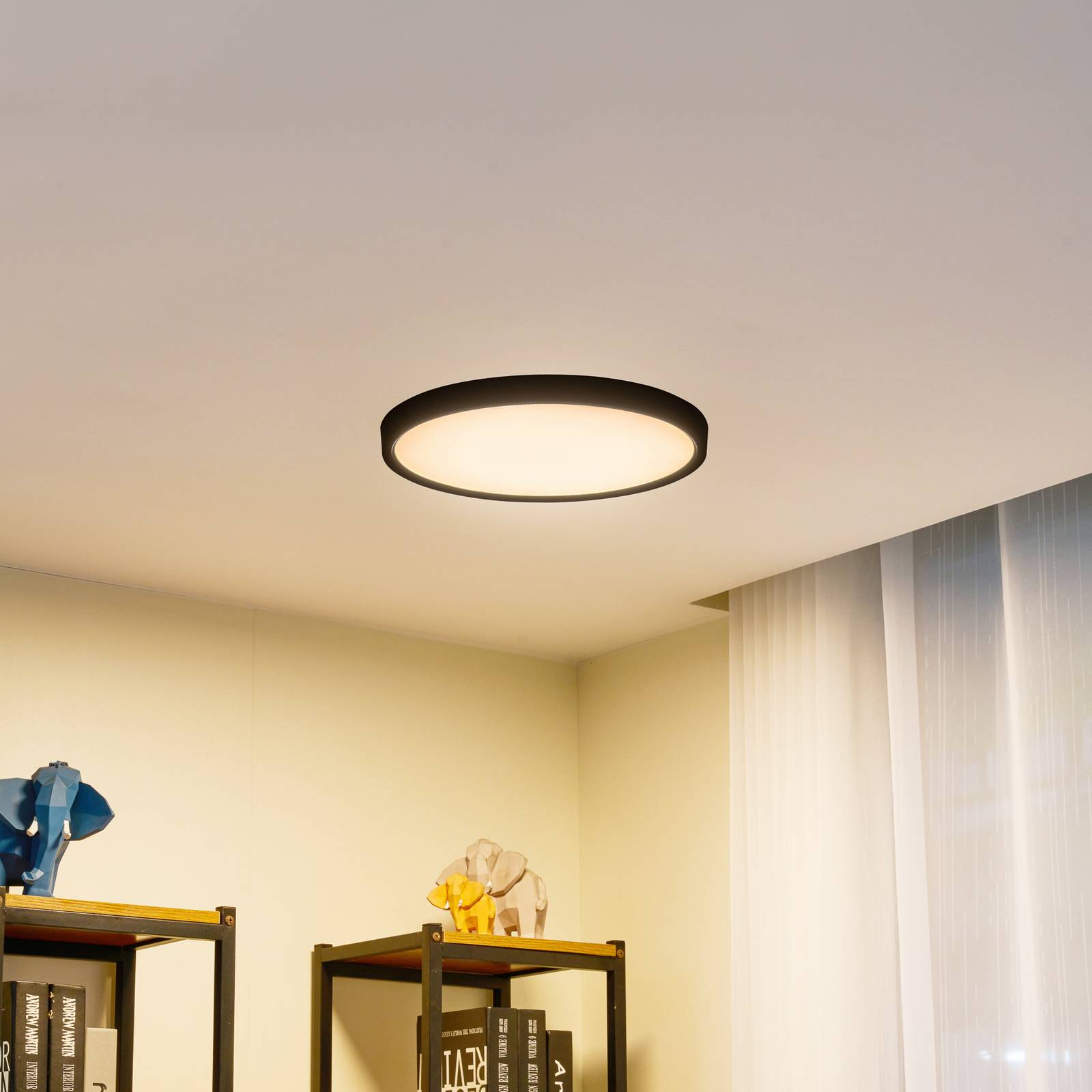 foto del prodotto lindby smart plafoniera led pravin, 40 cm, cct, nero
