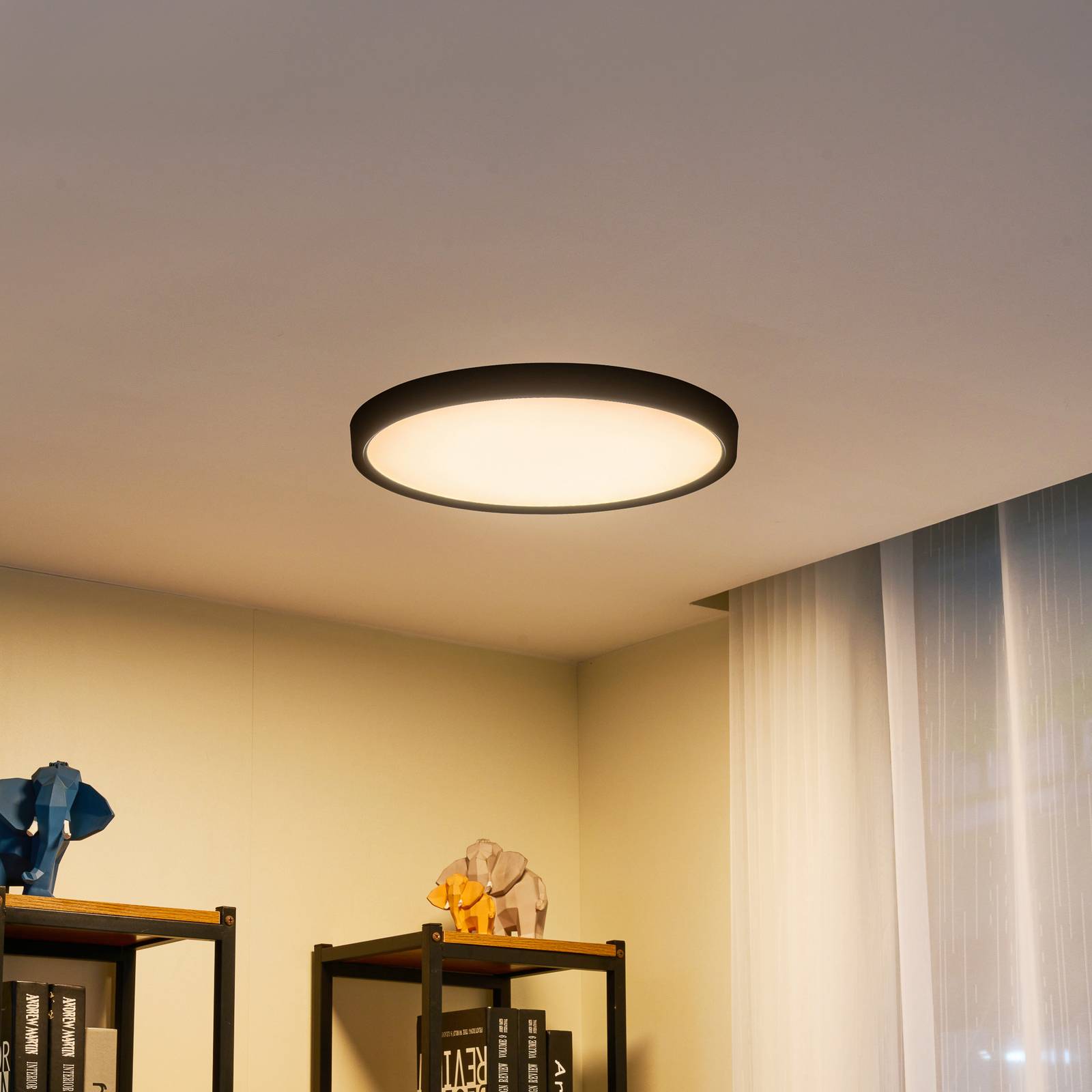 foto del prodotto lindby smart plafoniera led pravin, 50 cm, cct, nero