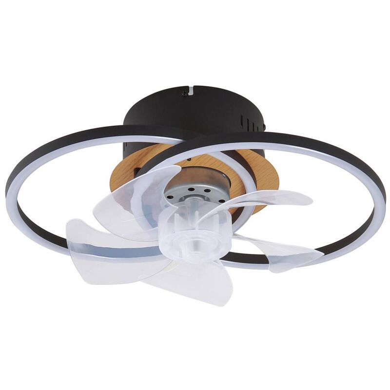 foto del prodotto lindby ventilatore da soffitto a led lomana, nero, silenzioso, cct