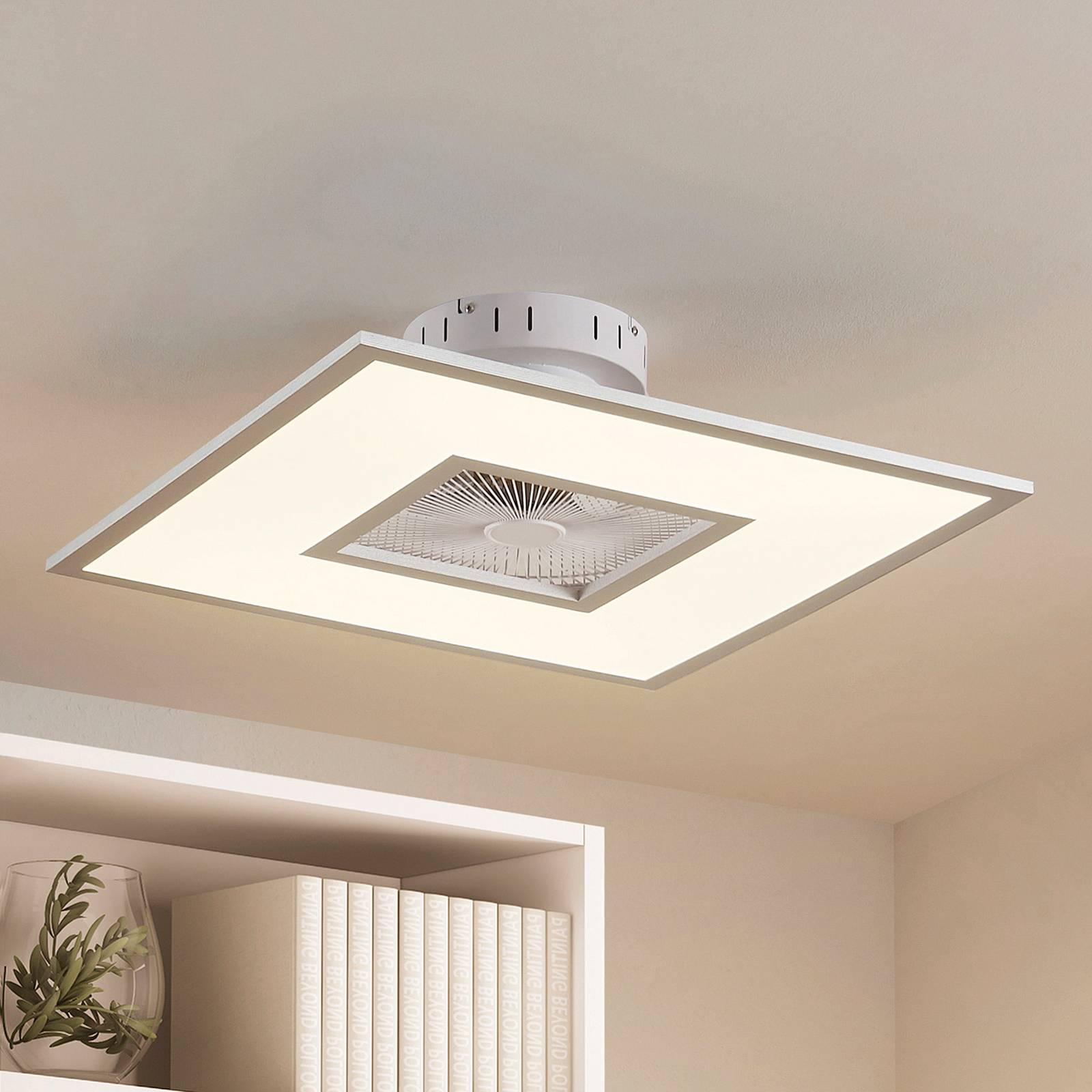 foto del prodotto lindby ventilatore da soffitto led romea, angolare, dc, silenzioso, 60 cm