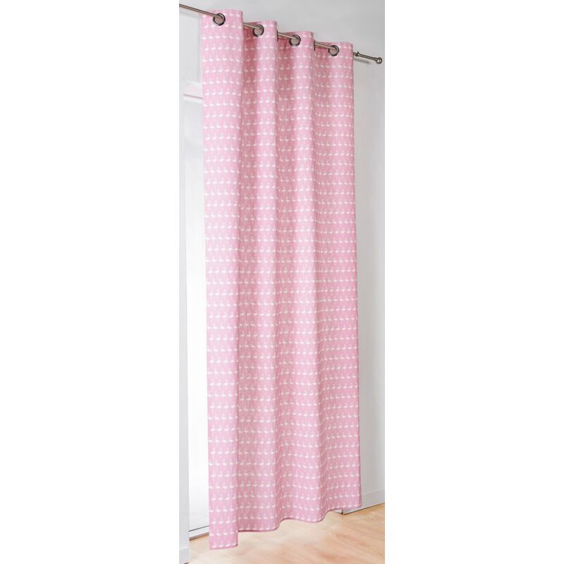 foto del prodotto linder 471 60 49887 377fr tenda a occhielli poliestere rosa 145 x 240 cm