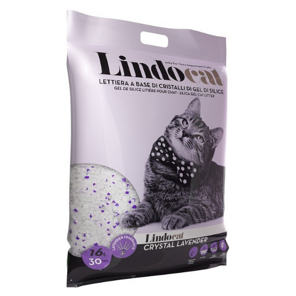 foto del prodotto lindocat crystal lettiera gel di silicio 16 l lavanda 1 ordine scegli lo sconto bzr5 bzr20 200 punti fedelt 