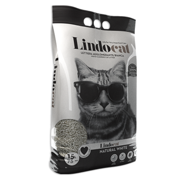 foto del prodotto lindocat natural white 15 litri lettiera agglomerante 1 ordine scegli lo sconto bzr5 bzr20 200 punti fedelt 
